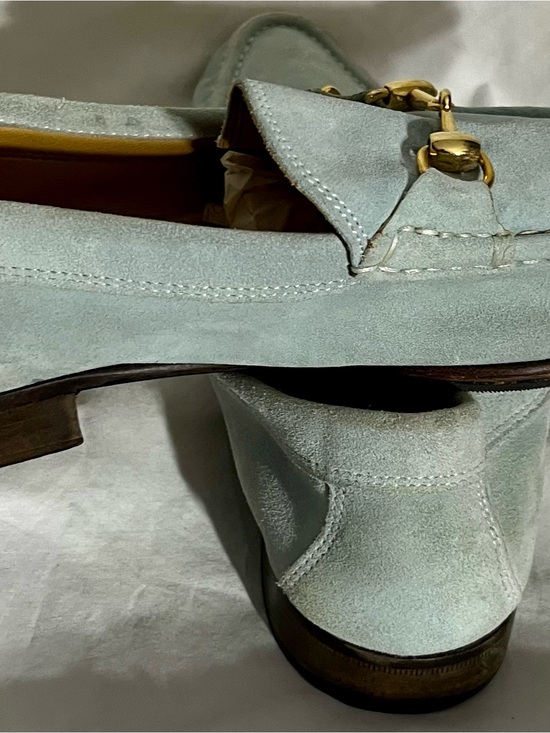 Light Blue Suede Horsebit Loafers main image 6